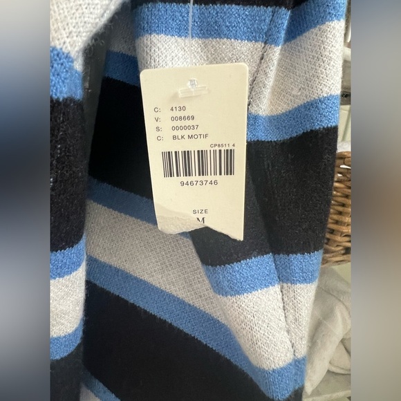 NWT new by Anthropologie color block sweater dress blue white stripes medium - Picture 4 of 16